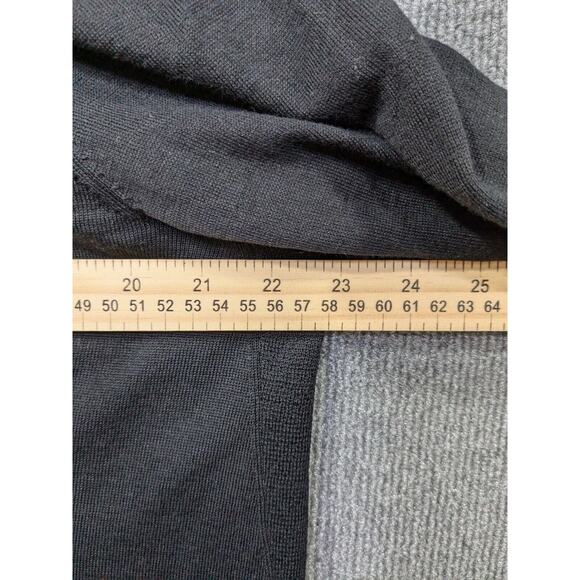 Eileen Fisher Open Front Cardigan Womens Medium Waterfall Collar Wool Black - Picture 10 of 12